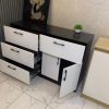 Commode 120 cm couleur noir et blanc