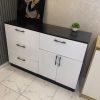 Commode 120 cm couleur noir et blanc