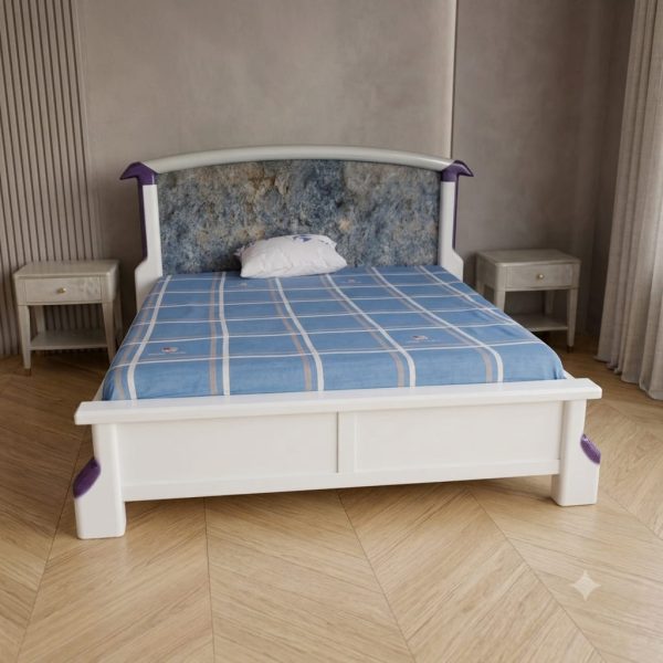 Lit 3 places haut de gamme en bois massif - blanc