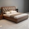 Lit 3 places haut de gamme en bois massif - luxueux