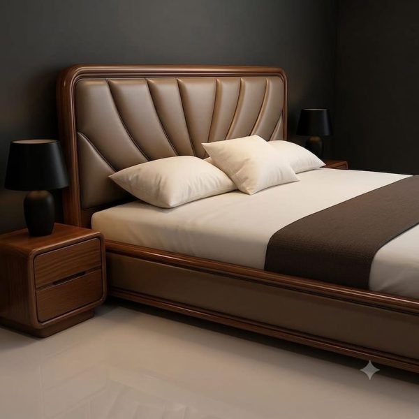 Lit 3 places haut de gamme en bois massif - luxueux