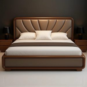 Lit 3 places haut de gamme en bois massif - luxueux
