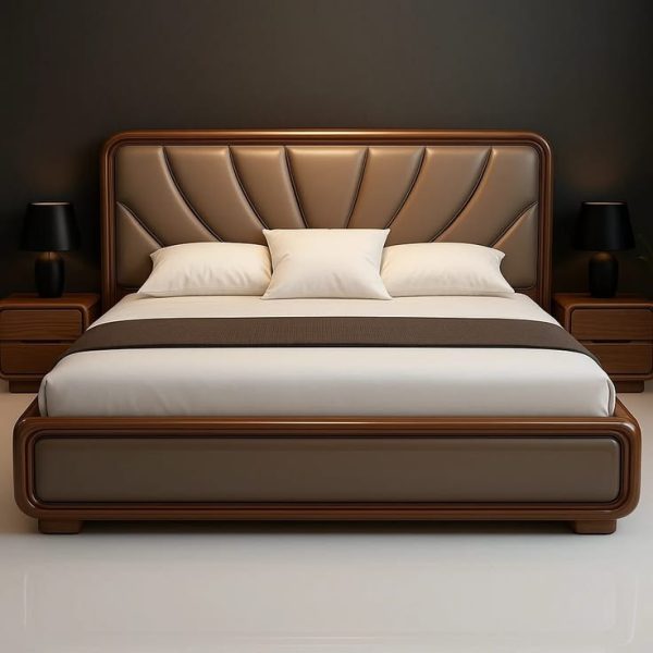 Lit 3 places haut de gamme en bois massif - luxueux