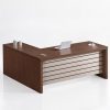 Bureau directeur haut de gamme – bois foncé & beige