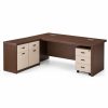 Bureau directeur haut de gamme – bois foncé & beige