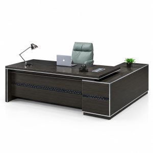 Bureau directeur de luxe en L – bois foncé - 2m20