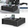 Bureau directeur de luxe en L – bois foncé - 2m20