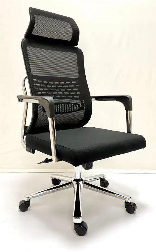 Fauteuil de direction ergonomique avec appui-tête – Maille noire