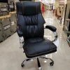 Fauteuil de direction capitonné – Noir – Finition chromée