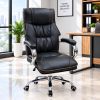 Fauteuil de direction capitonné – Noir – Finition chromée