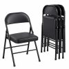 Table carrée pliante en verre trempé noir + 4 chaises pliantes