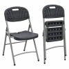 ​Chaise pliante en plastique – Structure métallique grise