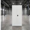 Armoire de bureau métallique – 2 portes battantes – Blanche