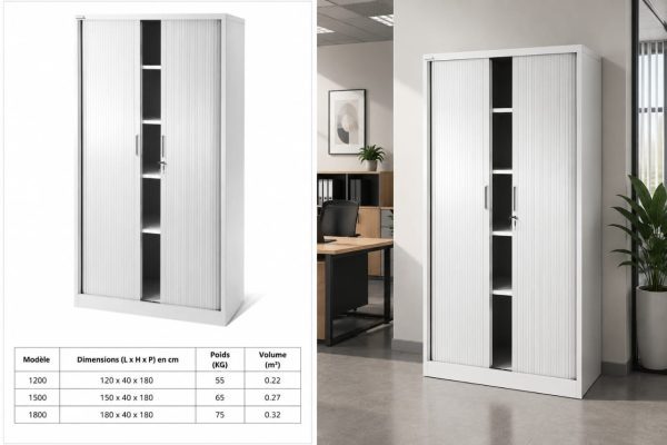 Armoire de bureau métallique à rideaux