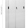 Armoire de bureau métallique 180 cm – 2 portes coulissantes – Gris clair