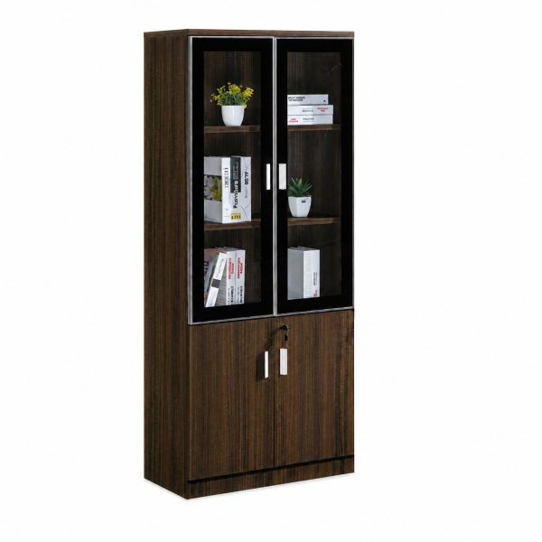 Armoire de bureau - MEUBLE SOLUTIONS 9 Armoire de Bureau 2 battants semi vitrés