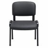 Chaise visiteur noire rembourrée – 4 pieds – Sans accoudoirs