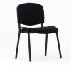 Chaise visiteur noire rembourrée – 4 pieds – Sans accoudoirs